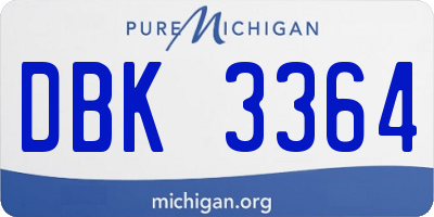 MI license plate DBK3364