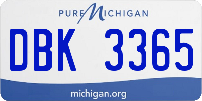 MI license plate DBK3365