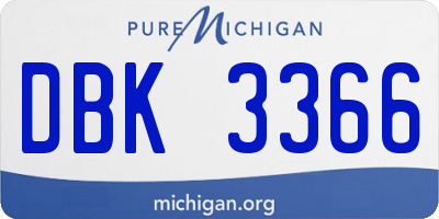 MI license plate DBK3366