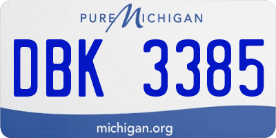 MI license plate DBK3385
