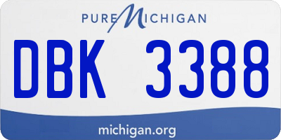MI license plate DBK3388