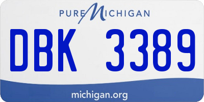 MI license plate DBK3389