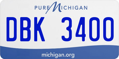 MI license plate DBK3400