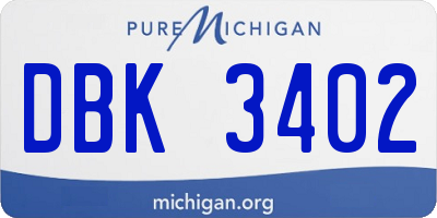 MI license plate DBK3402