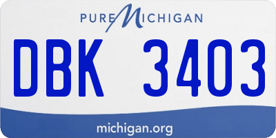 MI license plate DBK3403