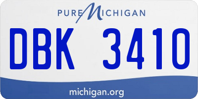 MI license plate DBK3410