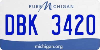 MI license plate DBK3420