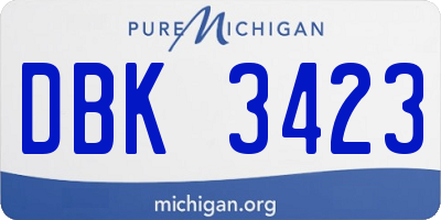 MI license plate DBK3423