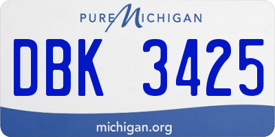 MI license plate DBK3425