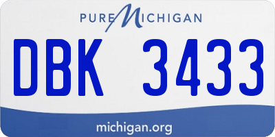 MI license plate DBK3433