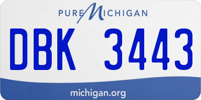 MI license plate DBK3443
