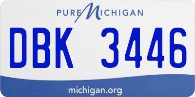MI license plate DBK3446