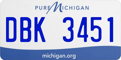 MI license plate DBK3451