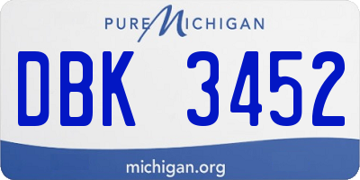 MI license plate DBK3452