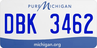 MI license plate DBK3462