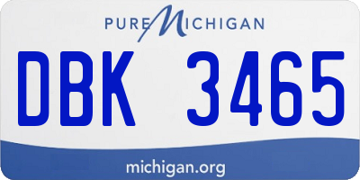 MI license plate DBK3465