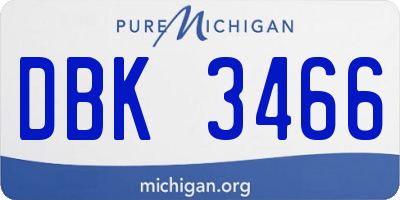 MI license plate DBK3466