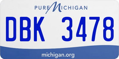MI license plate DBK3478
