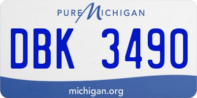 MI license plate DBK3490