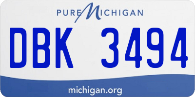 MI license plate DBK3494