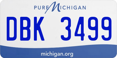 MI license plate DBK3499