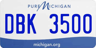 MI license plate DBK3500