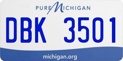 MI license plate DBK3501