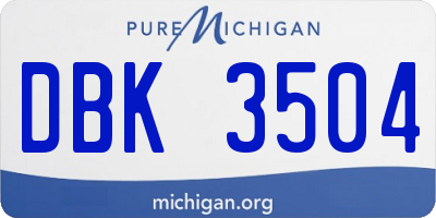 MI license plate DBK3504