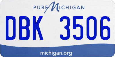 MI license plate DBK3506