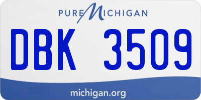 MI license plate DBK3509