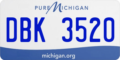 MI license plate DBK3520