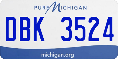 MI license plate DBK3524