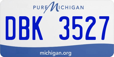 MI license plate DBK3527