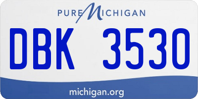MI license plate DBK3530