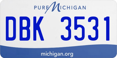 MI license plate DBK3531