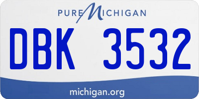 MI license plate DBK3532