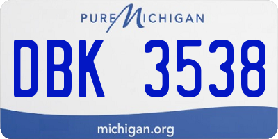 MI license plate DBK3538