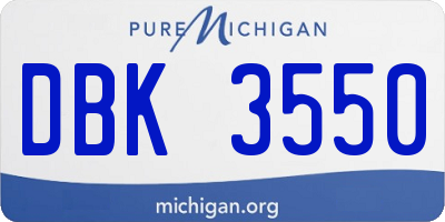 MI license plate DBK3550