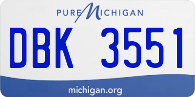 MI license plate DBK3551