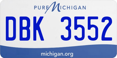MI license plate DBK3552