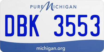 MI license plate DBK3553