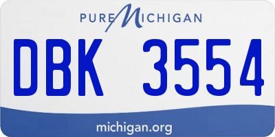 MI license plate DBK3554