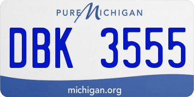MI license plate DBK3555
