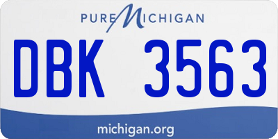 MI license plate DBK3563