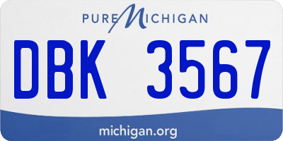 MI license plate DBK3567