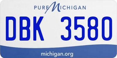 MI license plate DBK3580