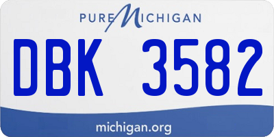 MI license plate DBK3582