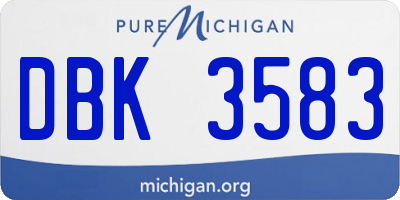MI license plate DBK3583