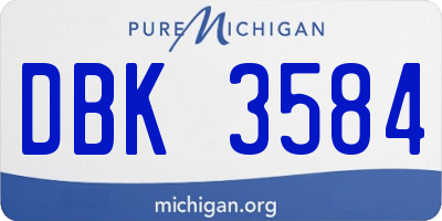 MI license plate DBK3584