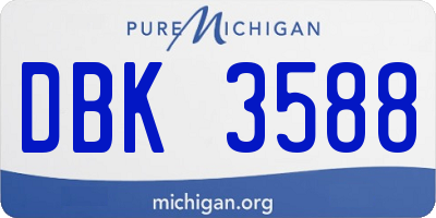 MI license plate DBK3588